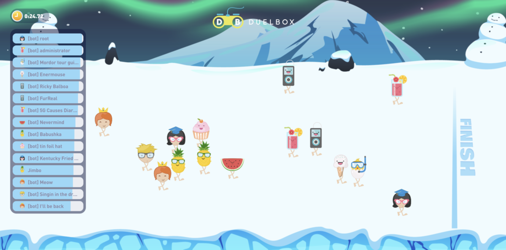 Race Game, a virtual ice breaker game