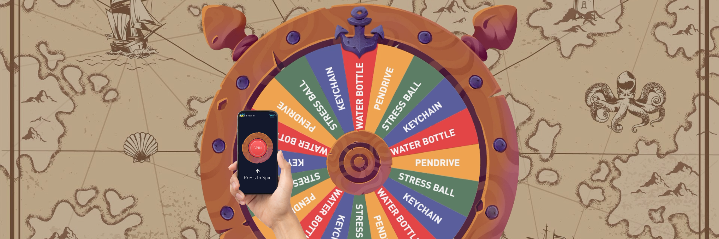 Pirate themed digital spin wheel