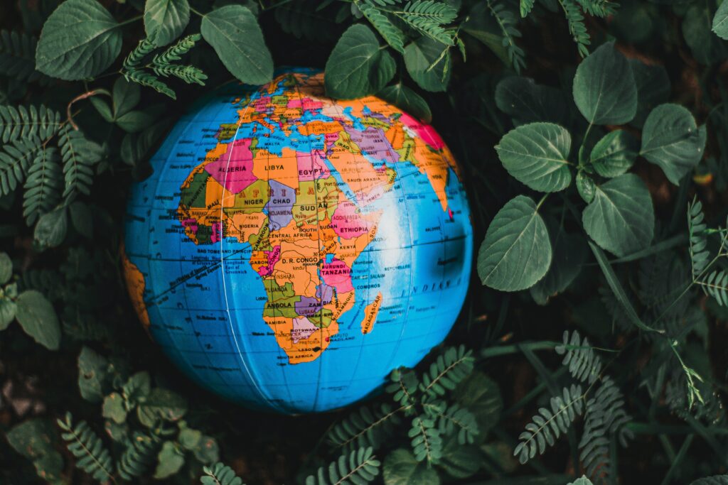 Africa on a globe ball