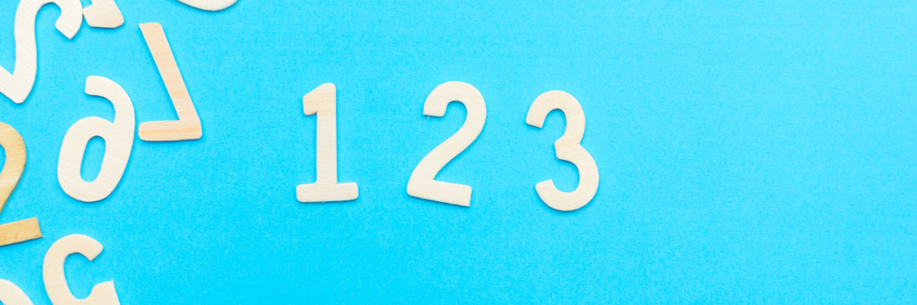 Guess the number type question banner showing 1, 2, 3